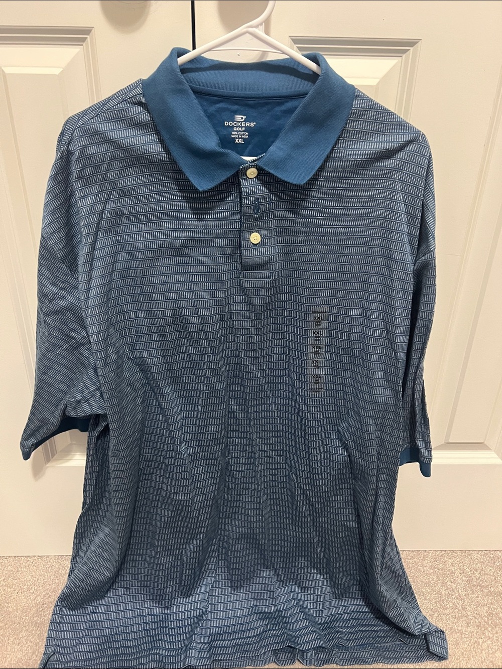 Dockers Golf Men’s Blue Striped Polo Shirt